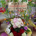 淀川区　塚本駅周辺の焼肉屋さんのオープンのお祝いアレンジメント